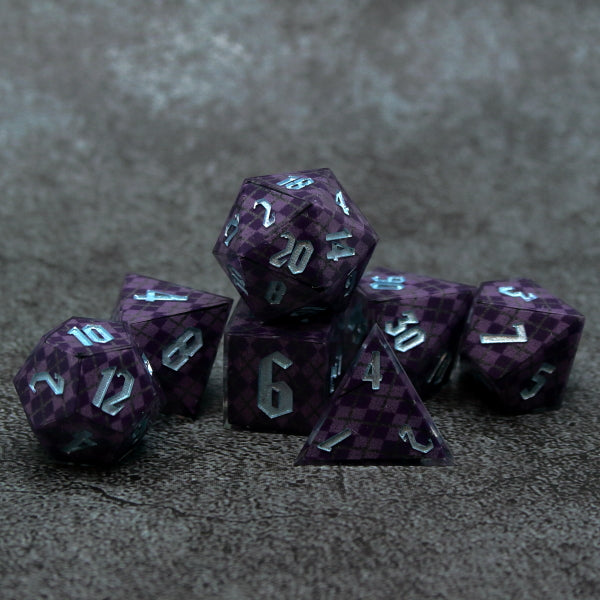 Borderlands style Dice set with an Argyle pattern on the inside